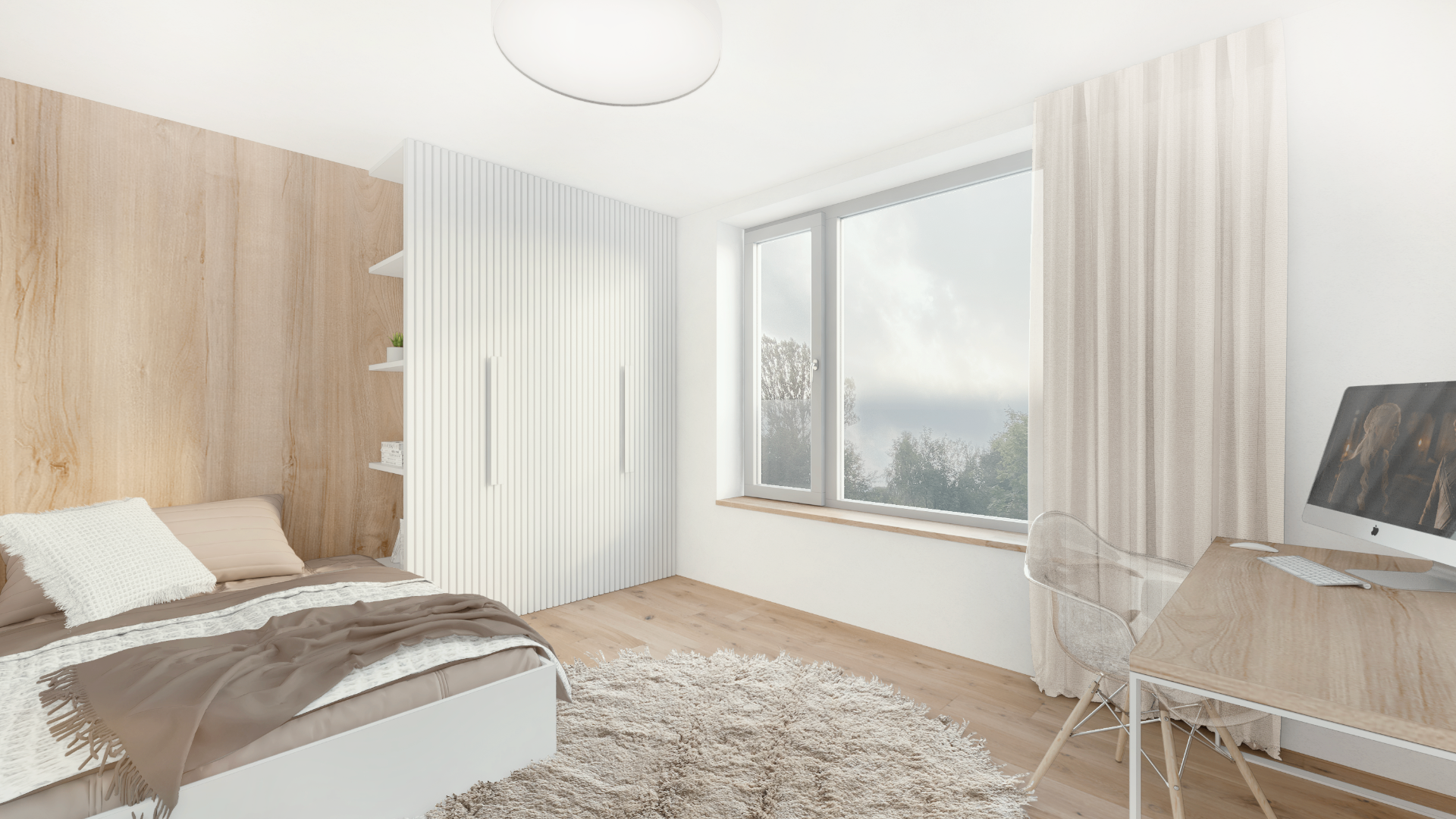 Ložnice s pracovnou